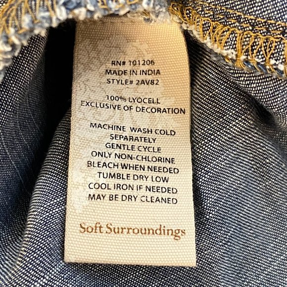 Soft Surroundings Embroidery Long Sleeve Button Down Shirt Top Small - Picture 9 of 10